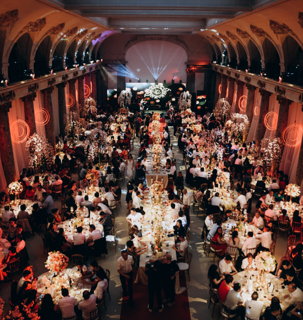 event hall wide angle view on a camera