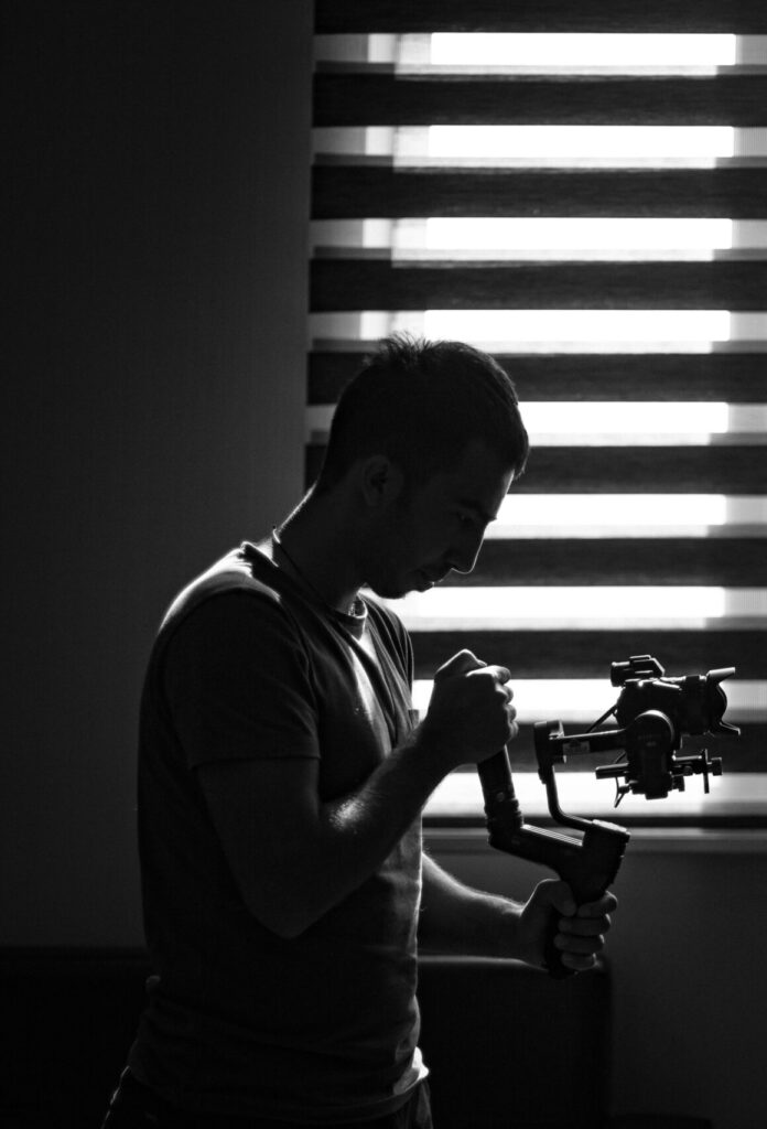Professional videography in a dark room