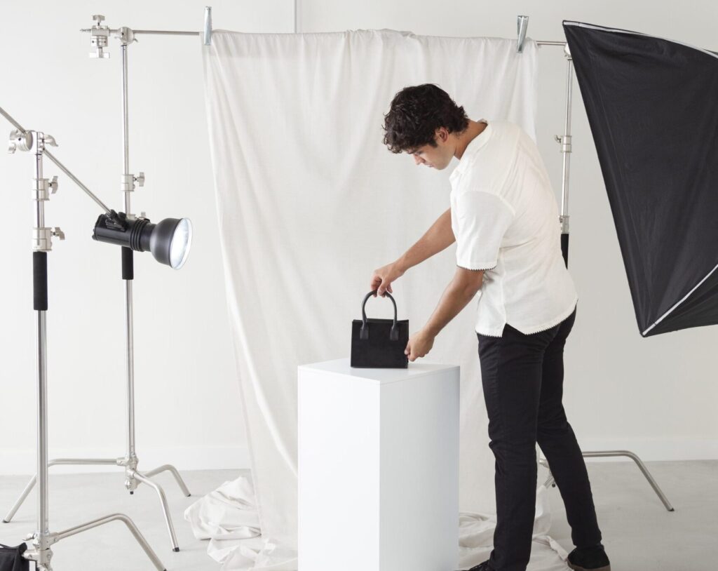 Professional product photoshoot setup showcasing lighting and product detailing by sz1n.visuals
